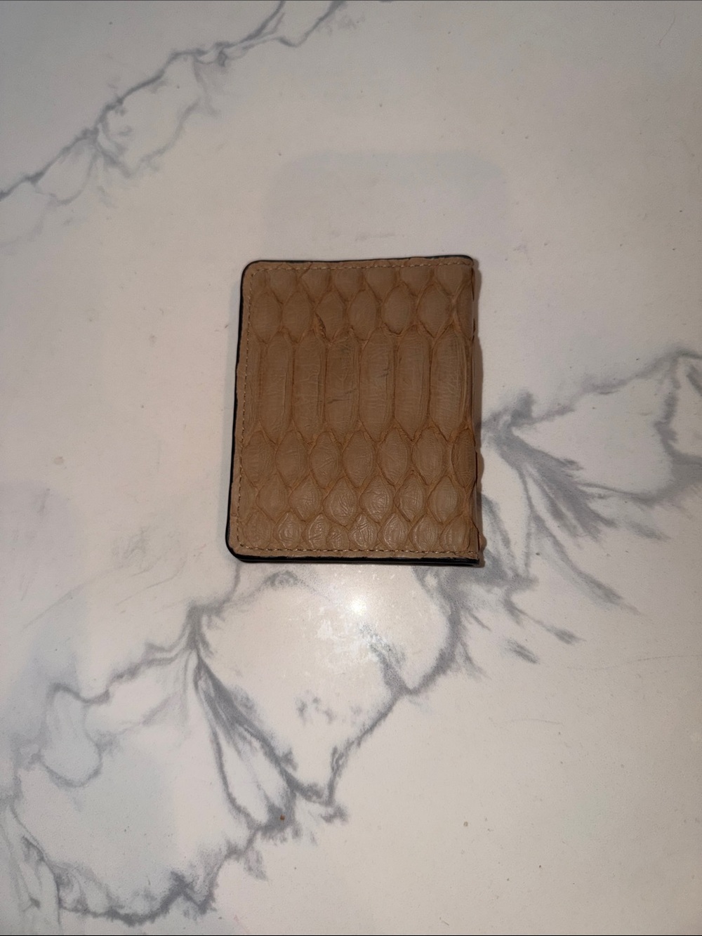 Blumera Python Tan Textured Leather Wallet Card Holder/Wallet - Picture 3 of 3